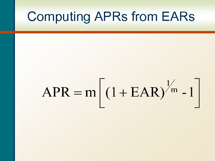 Computing APRs from EARs 