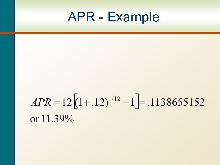 APR - Example 