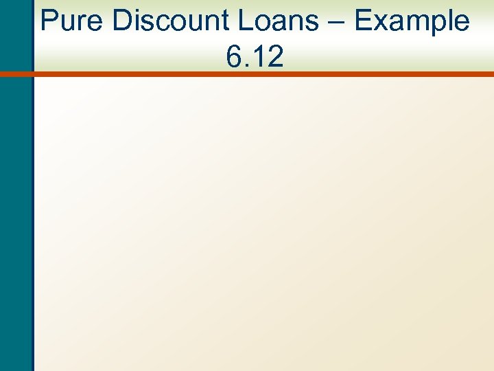 Pure Discount Loans – Example 6. 12 