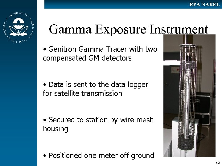 EPA NAREL Gamma Exposure Instrument • Genitron Gamma Tracer with two compensated GM detectors