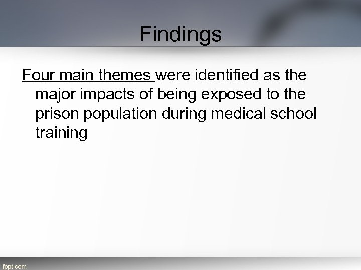 Findings Four main themes were identified as the major impacts of being exposed to