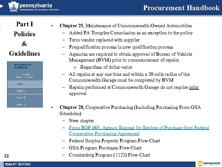 Procurement Handbook Part I Policies & Guidelines Chapter 25, Maintenance of Commonwealth-Owned Automobiles –