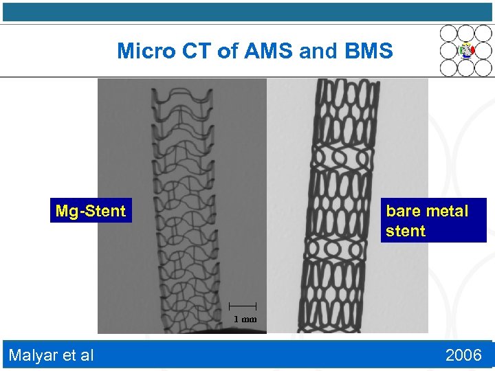 Micro CT of AMS and BMS Mg-Stent bare metal stent 1 mm Malyar et