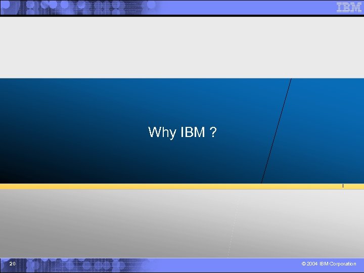 Why IBM ? 20 © 2004 IBM Corporation 