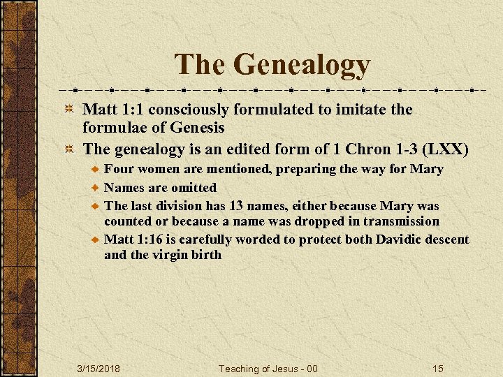 The Genealogy Matt 1: 1 consciously formulated to imitate the formulae of Genesis The