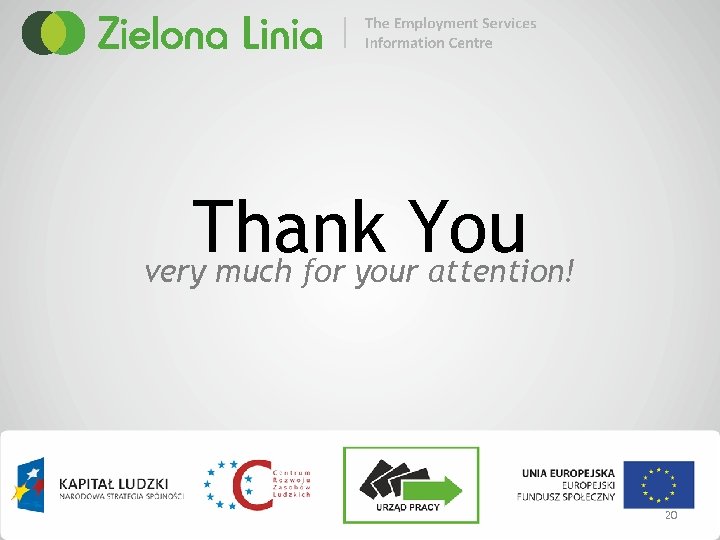 Thank You very much for your attention! 20 