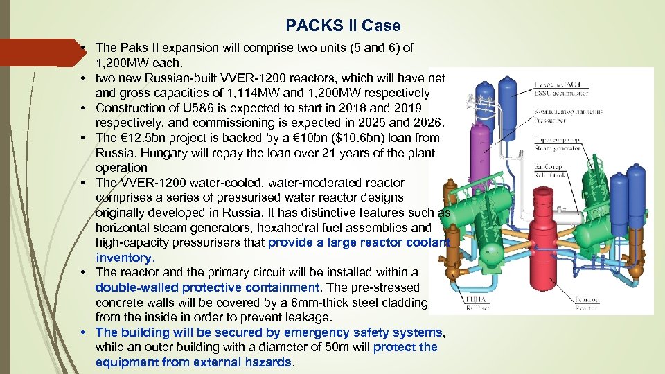 PACKS II Case • The Paks II expansion will comprise two units (5 and