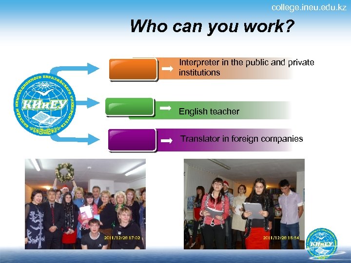 college. ineu. edu. kz Who can you work? Interpreter in the public and private