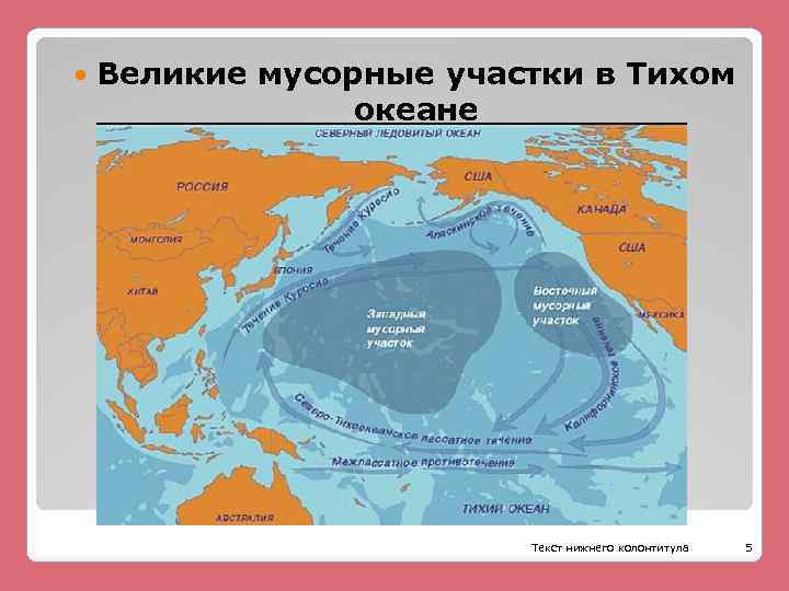  Великие мусорные участки в Тихом океане Текст нижнего колонтитула 5 