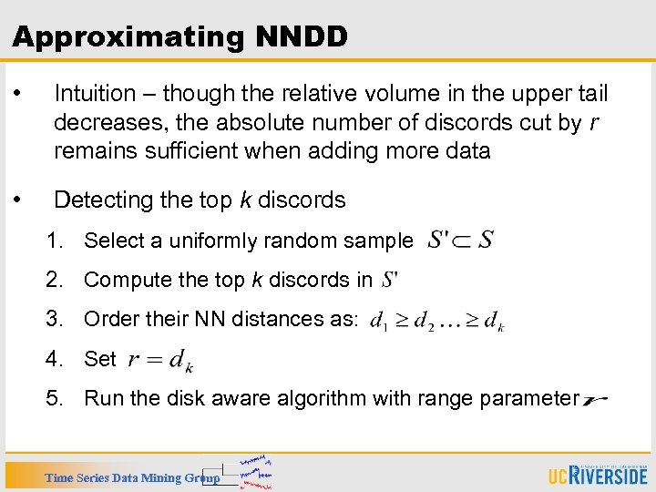 Approximating NNDD • Intuition – though the relative volume in the upper tail decreases,