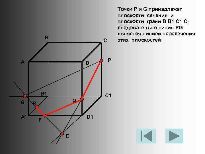 В С А D B 1 G A 1 Точки P и G принадлежат