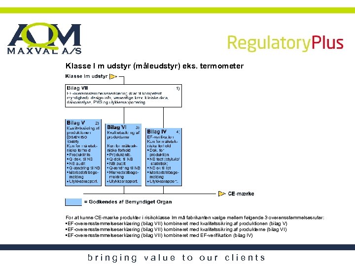 Klasse I m udstyr (måleudstyr) eks. termometer For at kunne CE-mærke produkter i risikoklasse