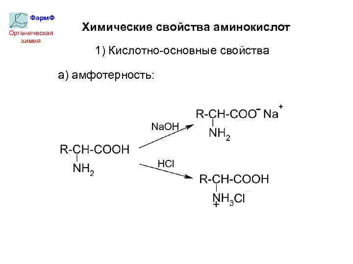 Химические свойства аминокислот