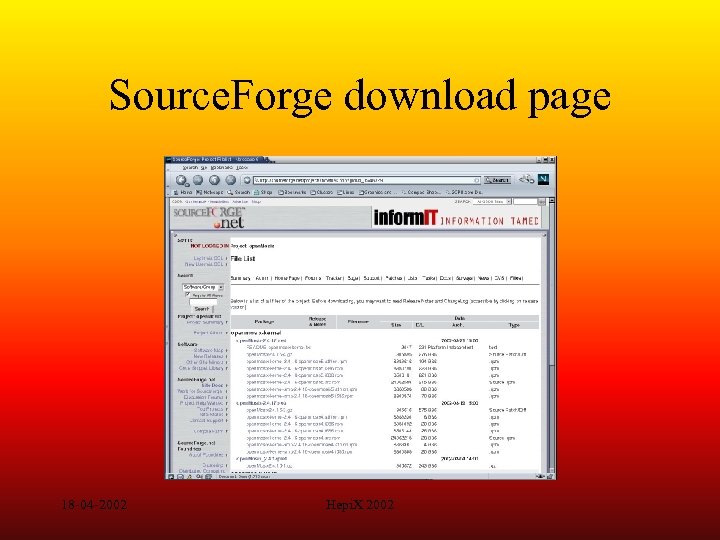 Source. Forge download page 18 -04 -2002 Hepi. X 2002 