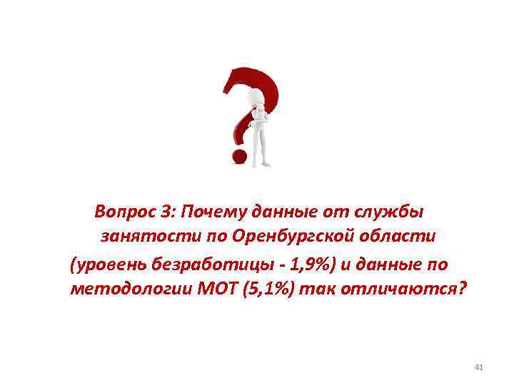 Вопрос 3: Почему данные от службы занятости по Оренбургской области (уровень безработицы - 1,