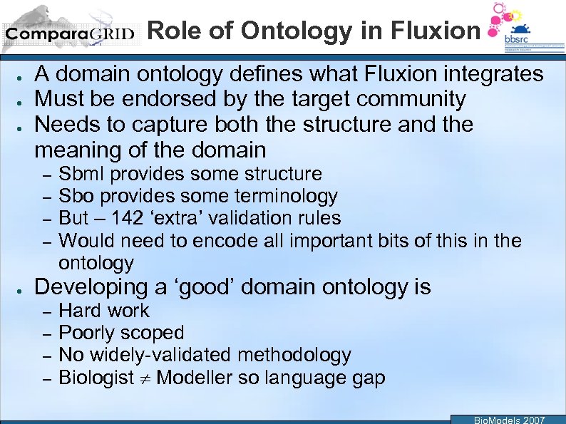 Role of Ontology in Fluxion ● ● ● A domain ontology defines what Fluxion