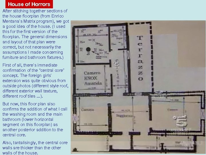House of Horrors After stitching together sections of the house floorplan (from Enrico Mentana’s