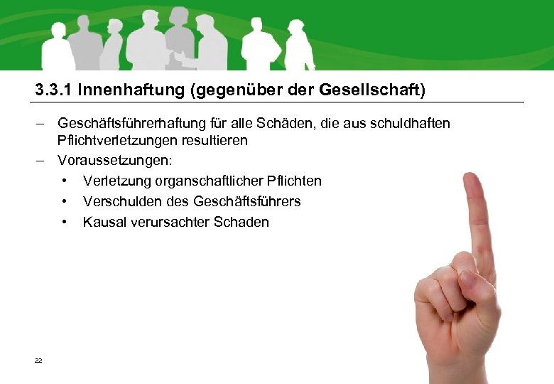 3. 3. 1 Innenhaftung (gegenüber der Gesellschaft) – Geschäftsführerhaftung für alle Schäden, die aus