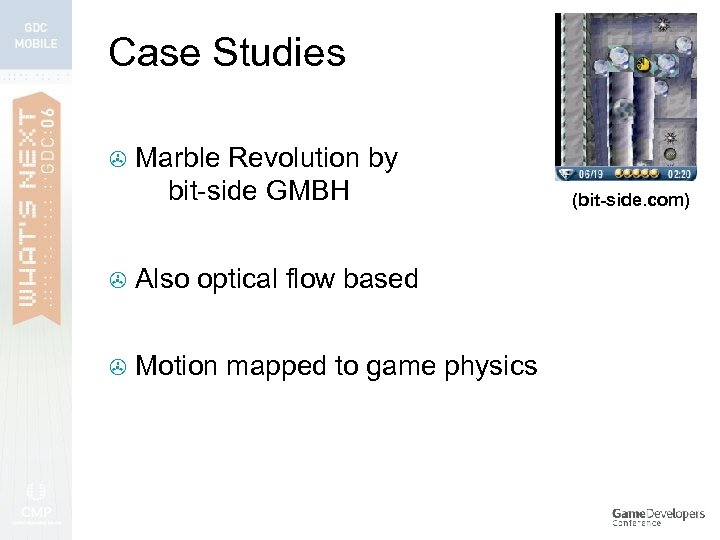 Case Studies > Marble Revolution by bit-side GMBH > Also optical flow based >