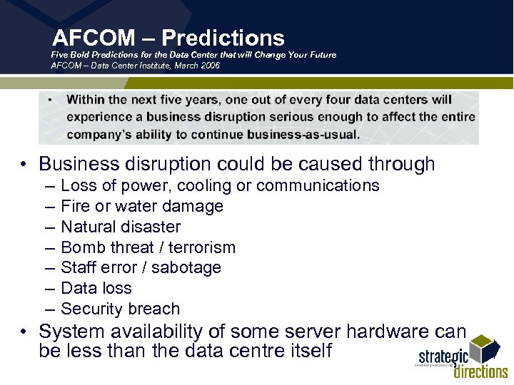 AFCOM – Predictions Five Bold Predictions for the Data Center that will Change Your