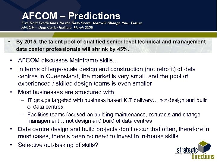 AFCOM – Predictions Five Bold Predictions for the Data Center that will Change Your