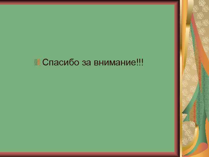 Спасибо за внимание!!! 