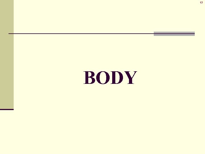17 BODY 