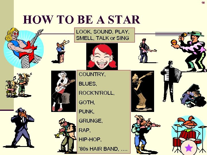 56 HOW TO BE A STAR LOOK, SOUND, PLAY, SMELL, TALK or SING COUNTRY,