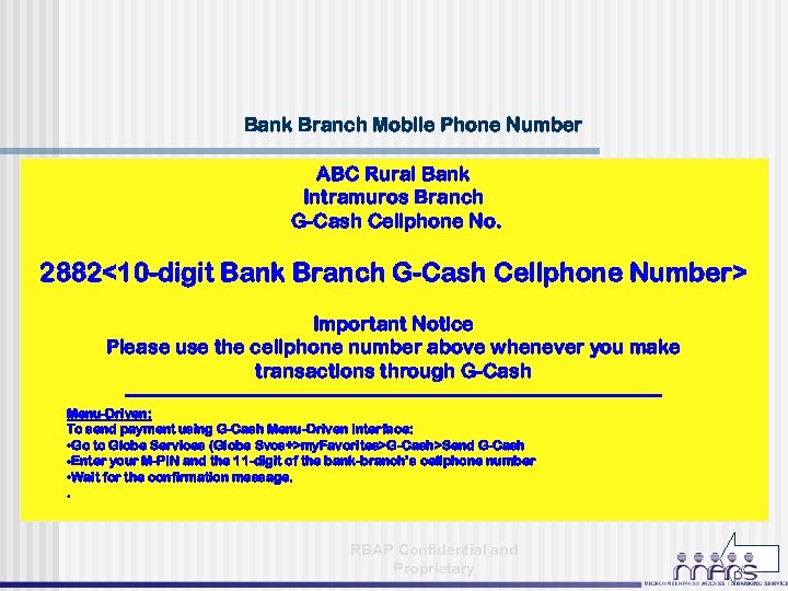 Bank Branch Mobile Phone Number ABC Rural Bank Intramuros Branch G-Cash Cellphone No. 2882<10