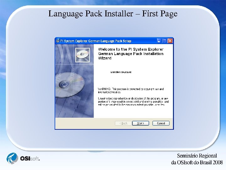 Language Pack Installer – First Page 