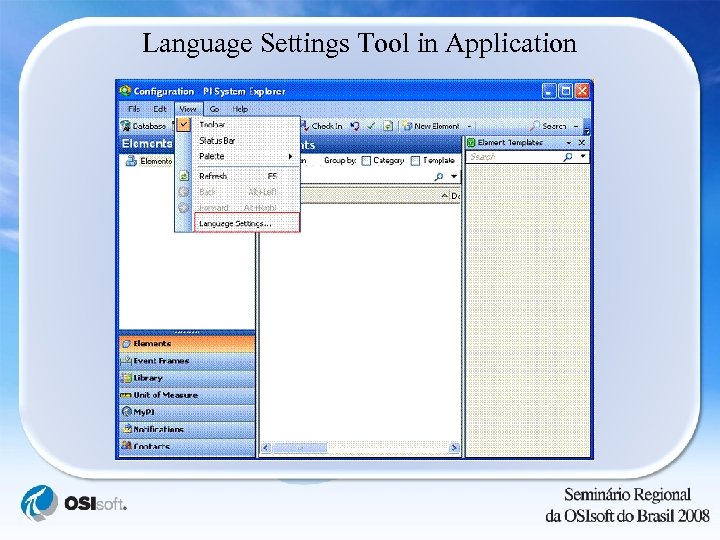 Language Settings Tool in Application 