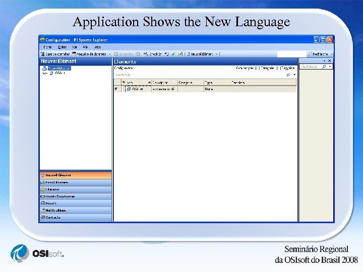 Application Shows the New Language 