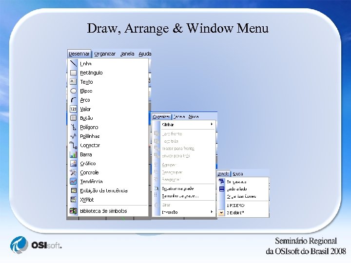 Draw, Arrange & Window Menu 