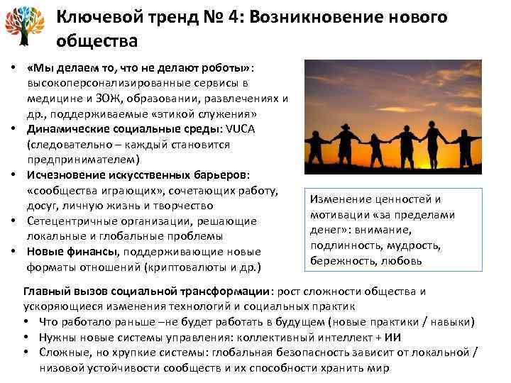 Ключевой тренд № 4: Возникновение нового общества • «Мы делаем то, что не делают