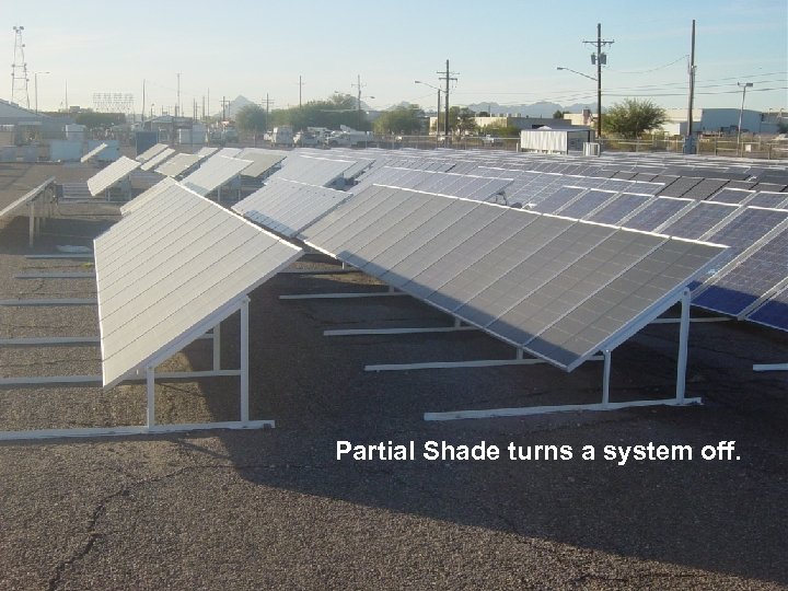 Partial Shade turns a system off. 