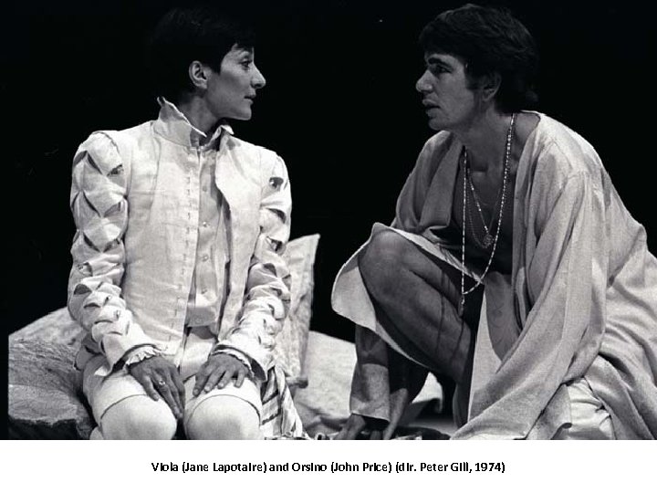 Viola (Jane Lapotaire) and Orsino (John Price) (dir. Peter Gill, 1974) 