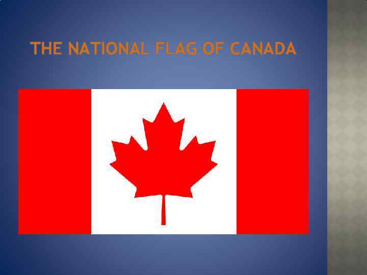 THE NATIONAL FLAG OF CANADA 