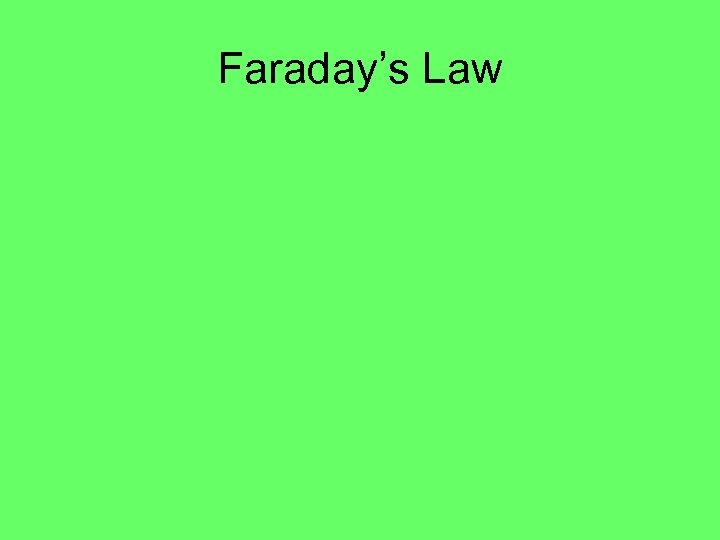 Faraday’s Law 