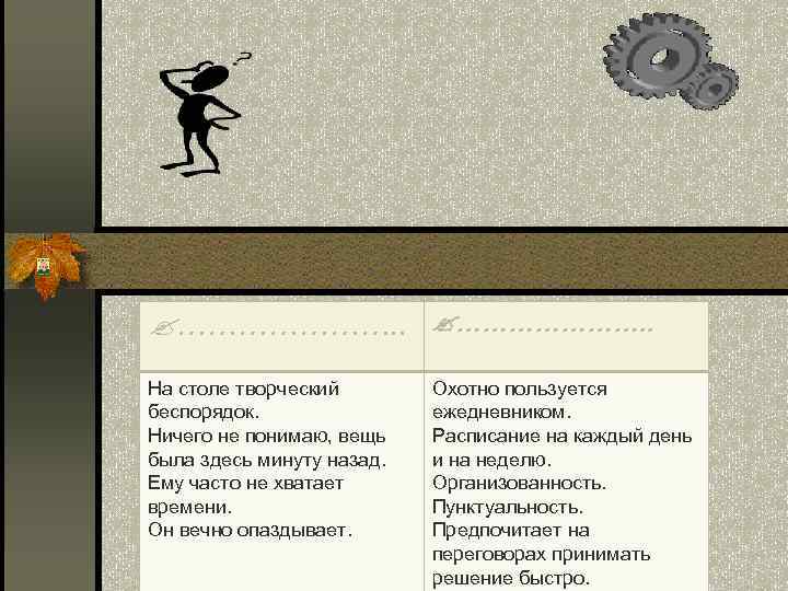  …………………. . На столе творческий беспорядок. Ничего не понимаю, вещь была здесь минуту