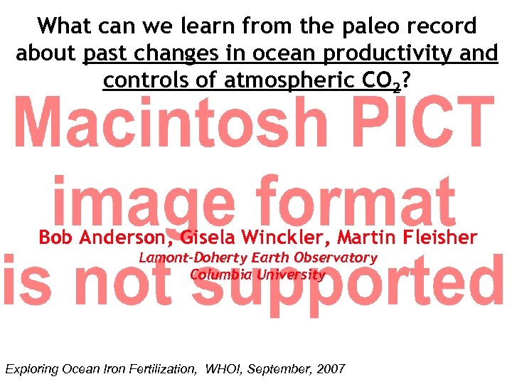 What can we learn from the paleo record about past changes in ocean productivity