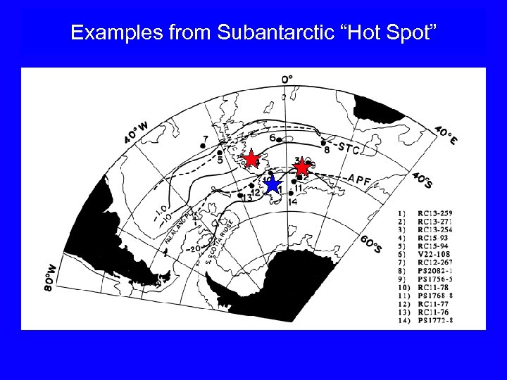 Examples from Subantarctic “Hot Spot” 