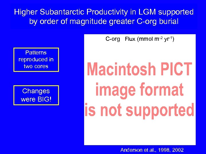 Higher Subantarctic Productivity in LGM supported by order of magnitude greater C-org burial C-org