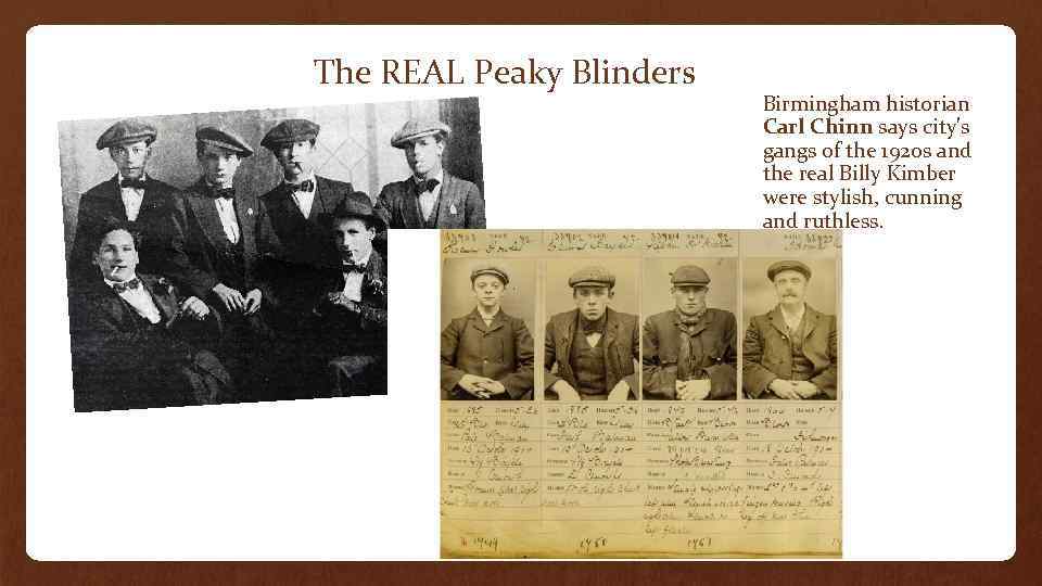 The REAL Peaky Blinders Birmingham historian Carl Chinn says city's gangs of the 1920