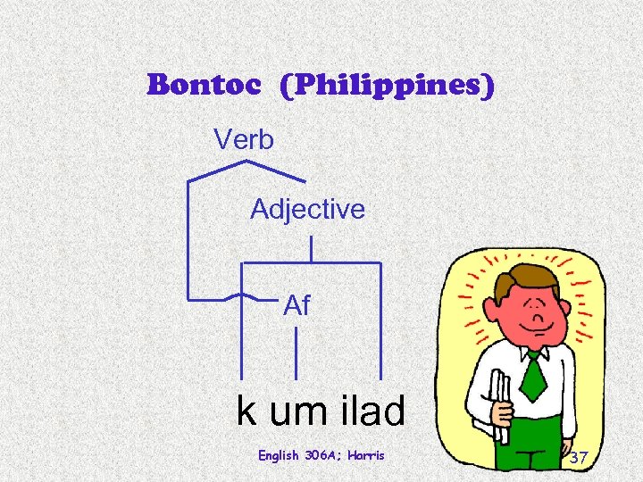 Bontoc (Philippines) Verb Adjective Af k um ilad English 306 A; Harris 37 