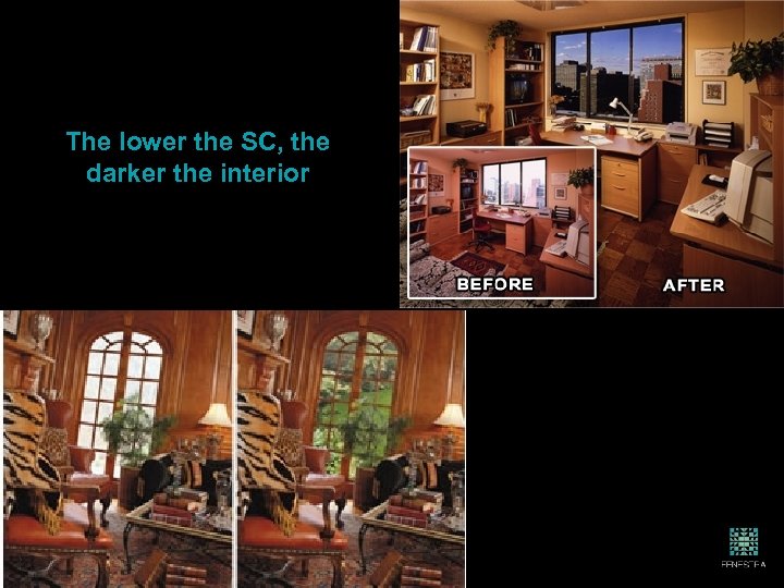 The lower the SC, the darker the interior 