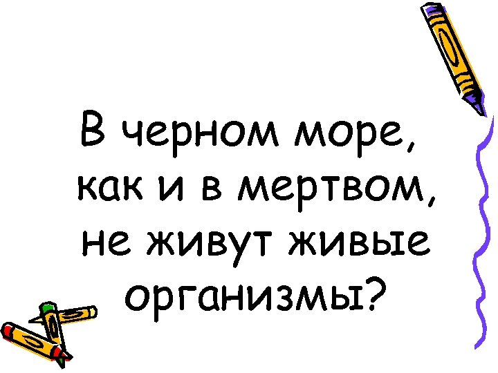 В черном море, как и в мертвом, не живут живые организмы? 