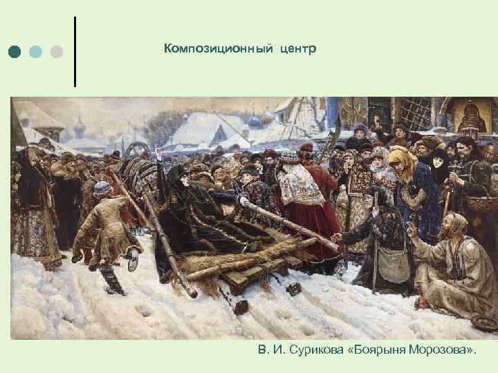 Композиционный центр В. И. Сурикова «Боярыня Морозова» . 