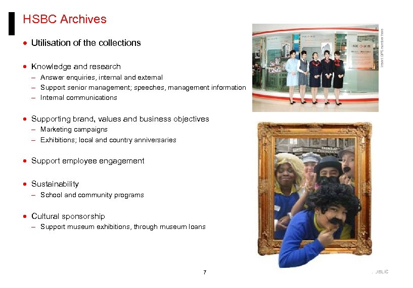 Insert GPS number here HSBC Archives · Utilisation of the collections · Knowledge and