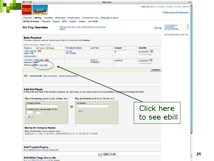 Click here to see ebill (c) NACHA 25 
