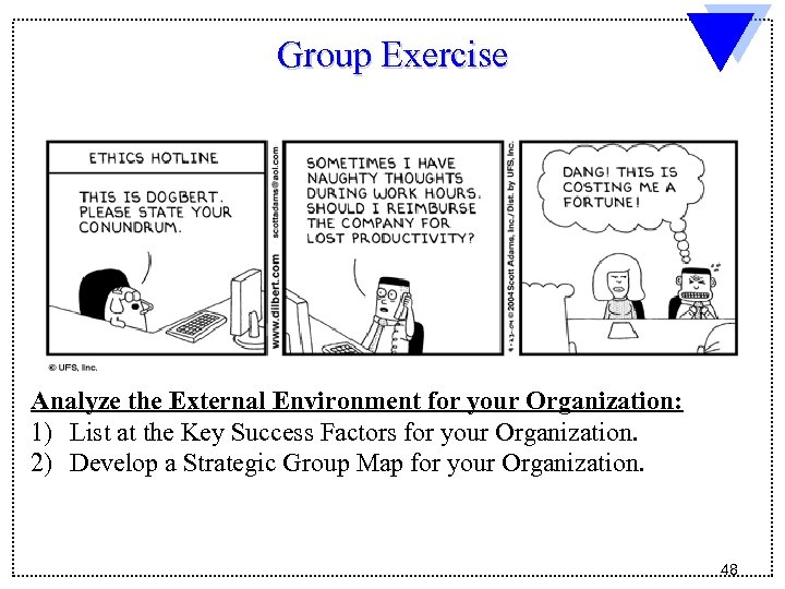 Group Exercise Analyze the External Environment for your Organization: 1) List at the Key